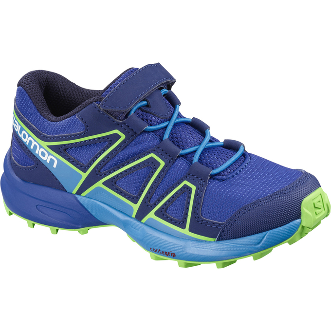 Salomon Singapore Kids Trail Running Shoes - SPEEDCROSS BUNGEE K Deep Blue | 92157-XMGD